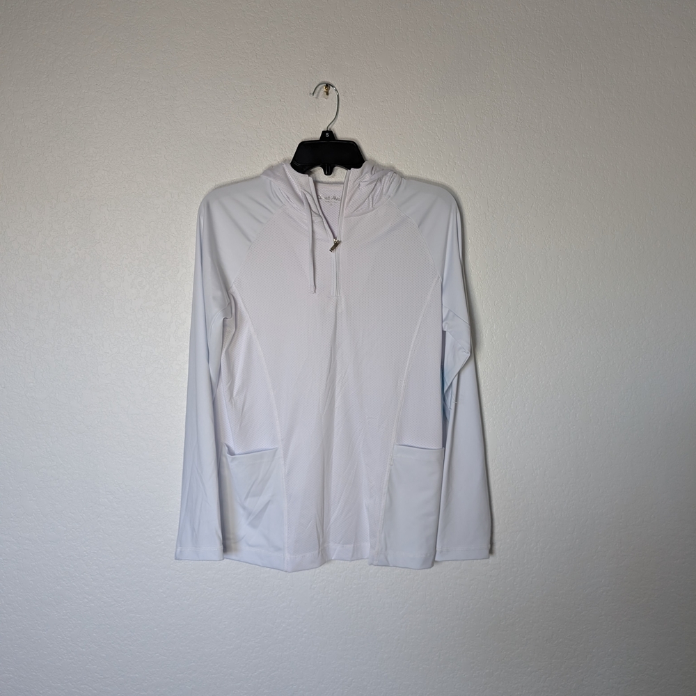 Court Haley White Hooded Lightweight Zip-Front Jacket